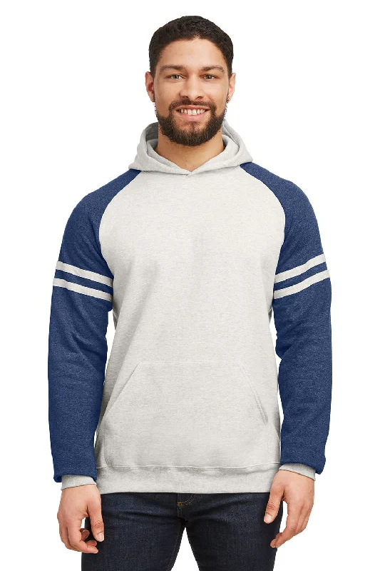 Weekend Discounts to Relish Jerzees Mens NuBlend Fleece Varsity Colorblock Hooded Sweatshirt Hoodie w/ Pouch Pocket - Heather Oatmeal/Indigo Blue Weekend Discounts to Relish Jerzees Mens NuBlend Fleece Varsity Colorblock Hooded Sweatshirt Hoodie w/ Pouch Pocket - Heather Oatmeal/Indigo Blue