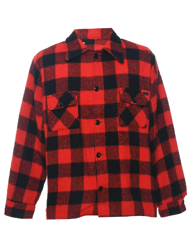 Exclusive Offer Red Buffalo Check Black & Red 1990s Shirt - L