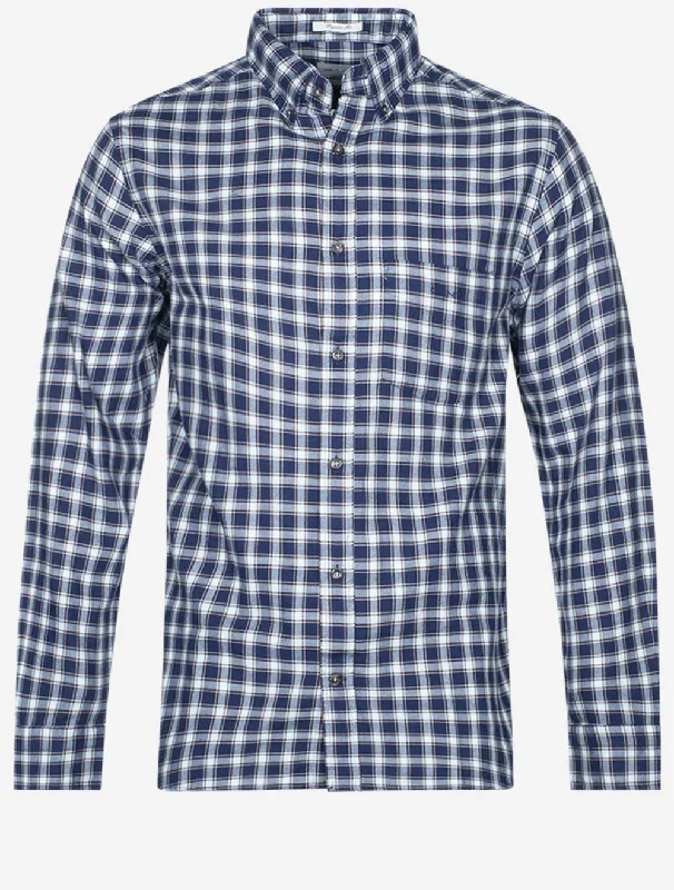 Regular Micro Tartan Flannel Shirt Classic Blue