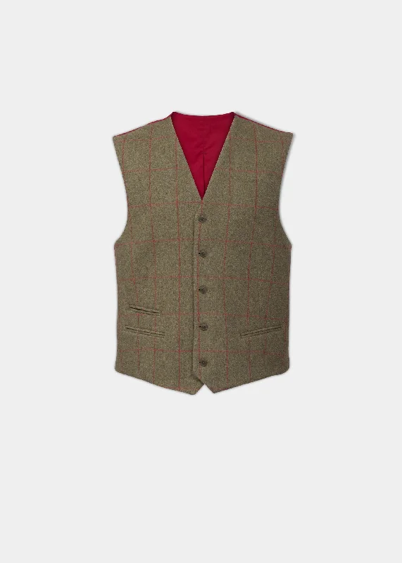 Weekend Deals That Please Combrook Men's Tweed Lined-Back Waistcoat In Sage - Regular Fit Weekend Deals That Please Combrook Men's Tweed Lined-Back Waistcoat In Sage - Regular Fit