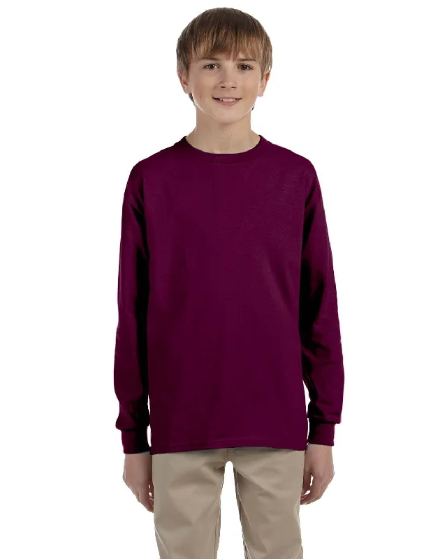 Weekend Discounts to Relish Gildan Youth Ultra Cotton Long Sleeve T-Shirt | Maroon