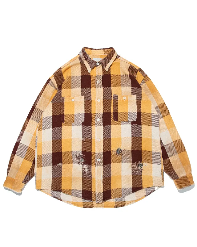 Online Exclusive REPAIR AGEING FLANNEL SHIRTS