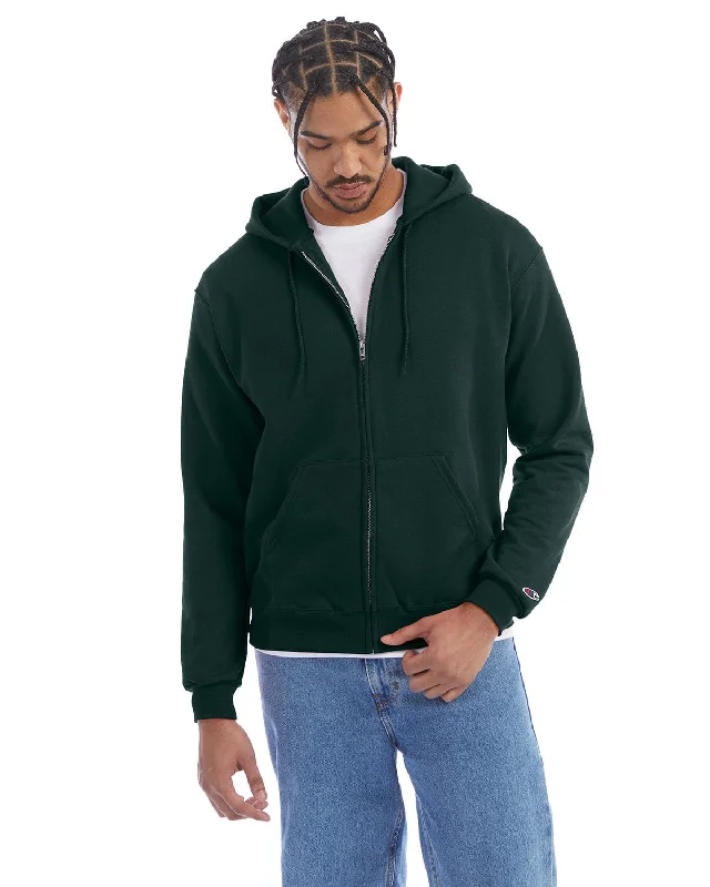 Champion EcoSmart Full-Zip Hoodie | Dark Green