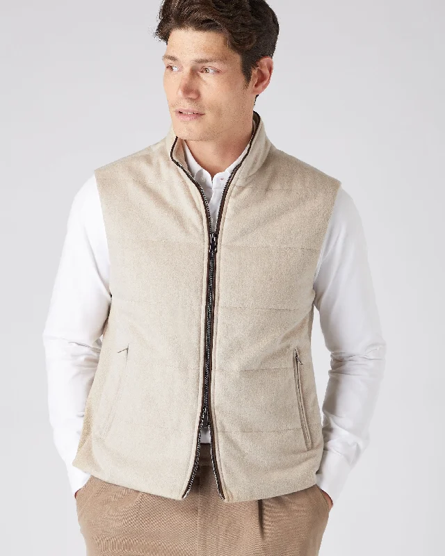 Weekend Offers That Amaze Men's Belgravia Cashmere Gilet Oatmeal Brown