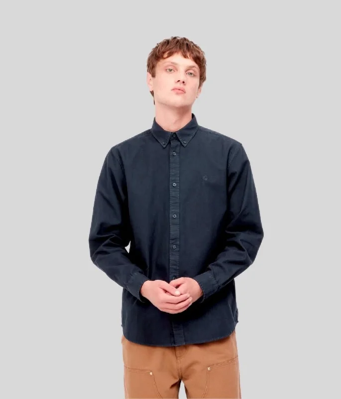 Overstock Sale Navy Bolton Cotton Shirt
