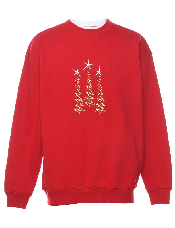 Weekend Discounts to Love Red Christmas Sweatshirt - M