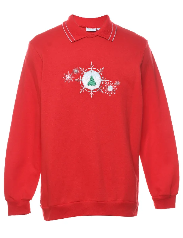 Weekend Offers That Delight Red Christmas Sweatshirt - M