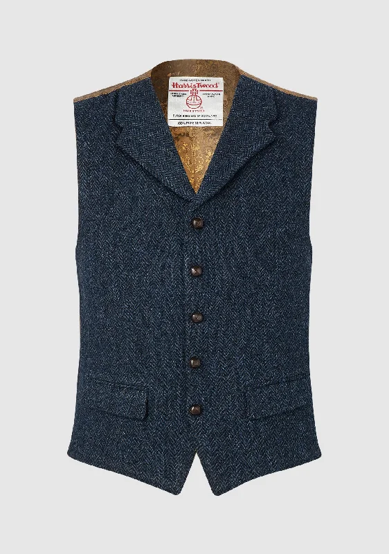 New Arrival Angus Waistcoat - Navy Herringbone