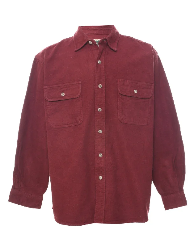 Big Savings Plum Flannel Shirt - L