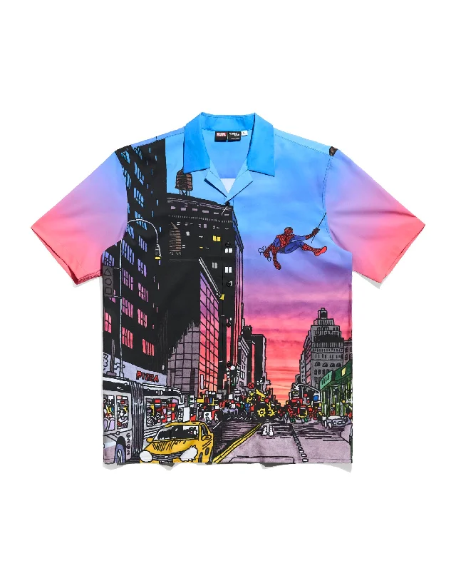 Spider-Man Sunset Button Up Shirt