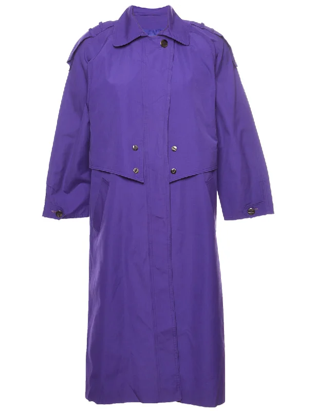 Weekend Bargains to Celebrate Purple Single Breasted Trench Coat - L