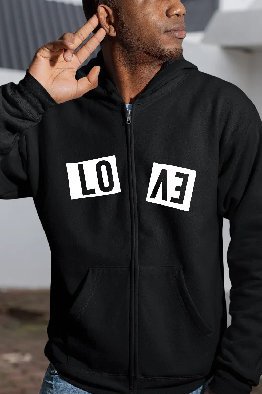 Don't Miss Out Love Torn into Two - Full Zip Premium Hoodies Black No Threads