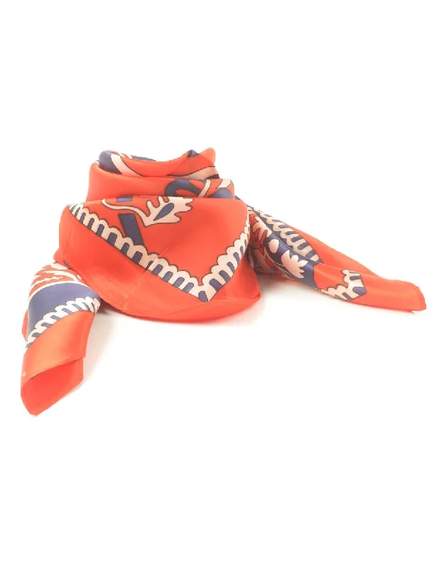 Price Slash Red & Navy Floral Scarf - S