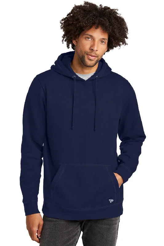Big Deal New Era Mens Comeback Fleece Hooded Sweatshirt Hoodie w/ Pouch Pocket - True Navy Blue