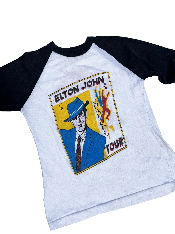 Weekend Bargains to Indulge In Rare 1982 Elton John Tour T-shirt With Reverse Print
