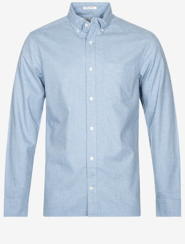 Regular Flannel Melange Shirt Salty Sea