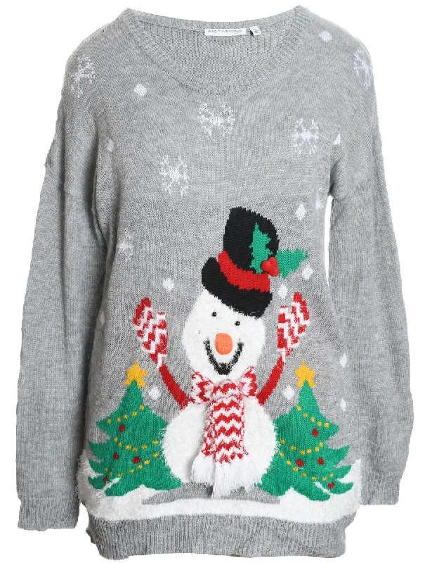 Snowman Christmas Jumper - L