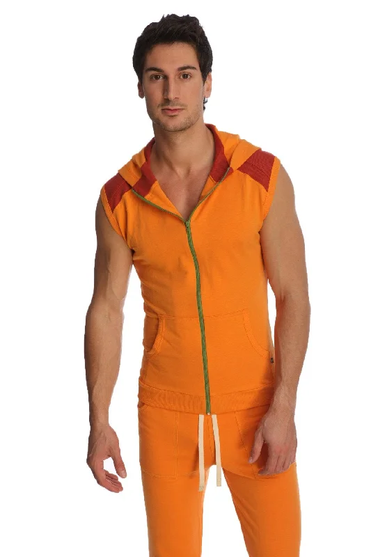 Flash Deal Sleeveless Yoga Hoodie (Sun Orange)
