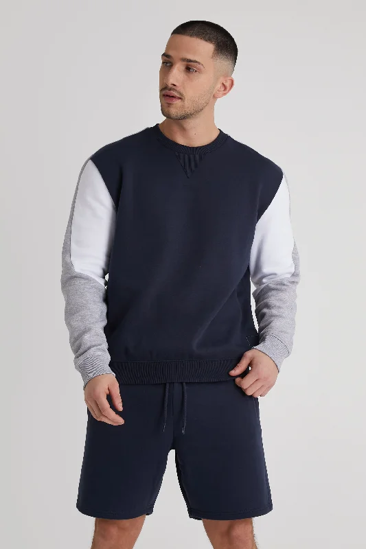 Take Action Ezra premium cut & sew fleece Sweat in Navy