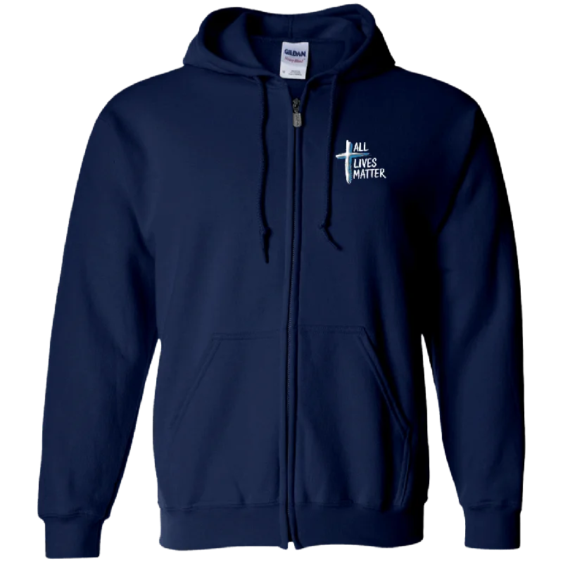 Weekend Deals That Impress Outspoken Designs 04-02 "All Lives Matter" Designer Gildan Men's Full Zip Hoodie (Navy/Royal)