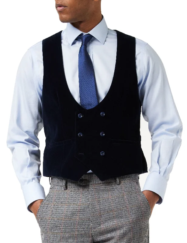 Sale Event HERVE - BLUE VELVET DOUBLE BREASTED WAISTCOAT