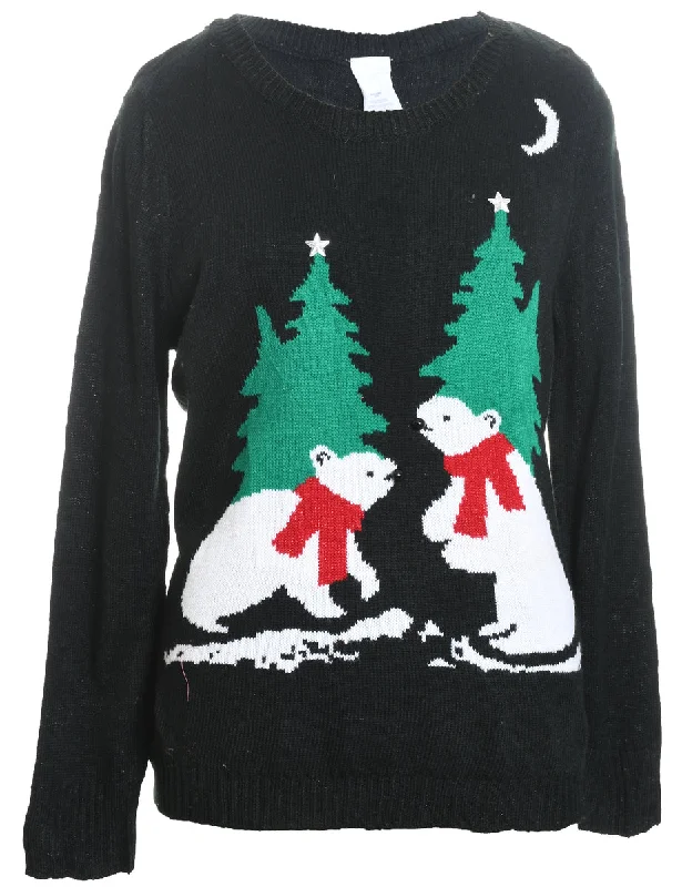 Lowest Rates Polar Bear Design Christmas Jumper - XXL