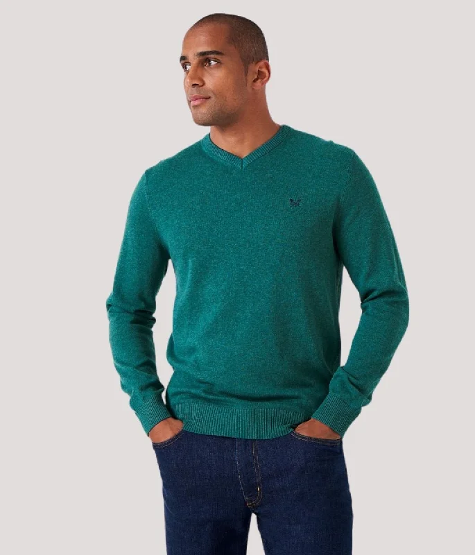 Steals and Deals Green Mens Cotton Logo Jumper