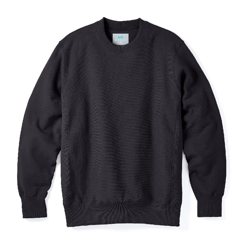 New Deal Skyline Heavyweight Fleece Crewneck in Black