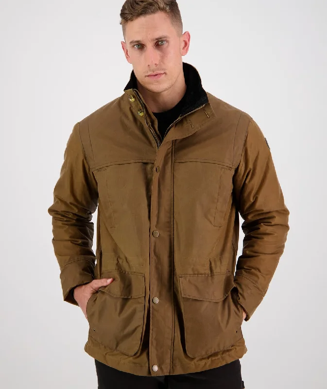 Discount Mania Evans Flat Oilskin Jacket - Tan