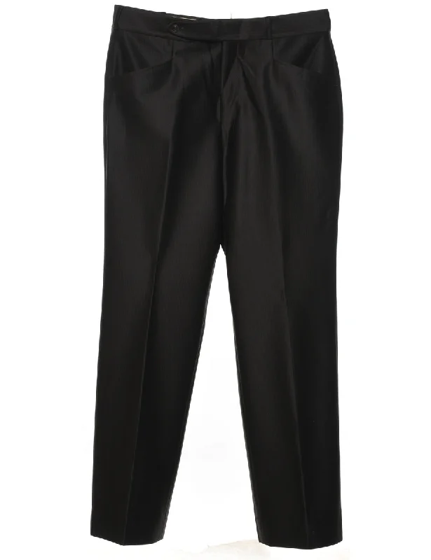 Shop the Weekend Away Pinstriped Black Classic Trousers - W36 L32