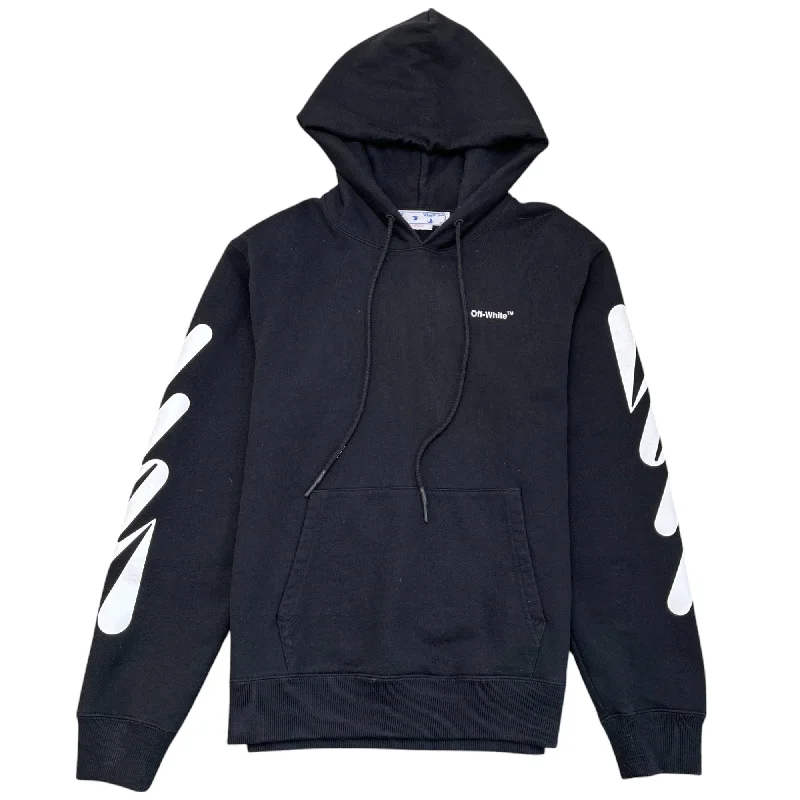 Pay Less Men's Diagonal Wave Logo Hoodie Black Size L