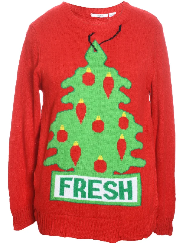 Weekend Deals to Brighten Your Day Red Christmas Jumper - S