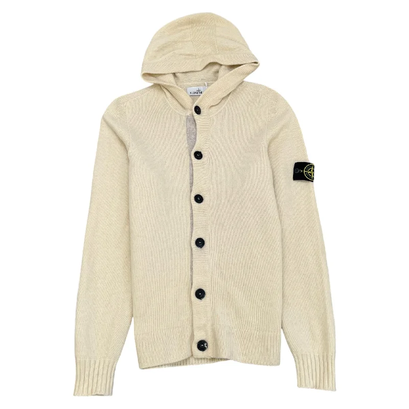 Year-End Sale Men's Applique Logo Cardigan Cream Size L