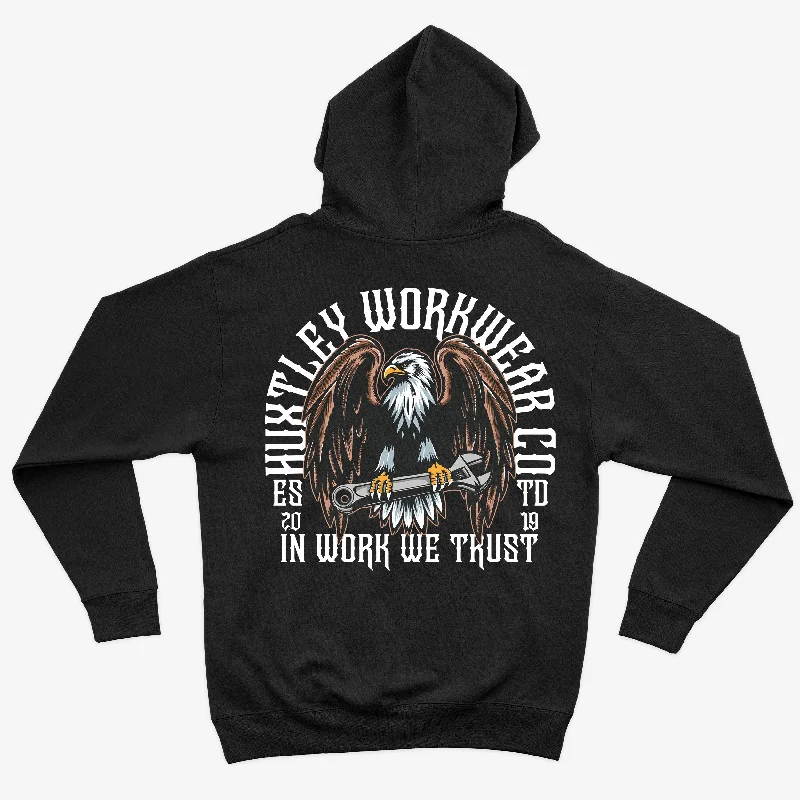 Weekend Extravaganza: Shop Now HX-717 Heavyweight Hoodie "In Work We Trust"
