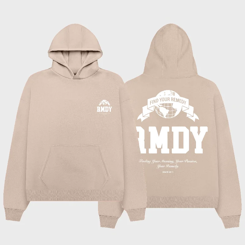 New Deal Gone Global Taupe Hoodie
