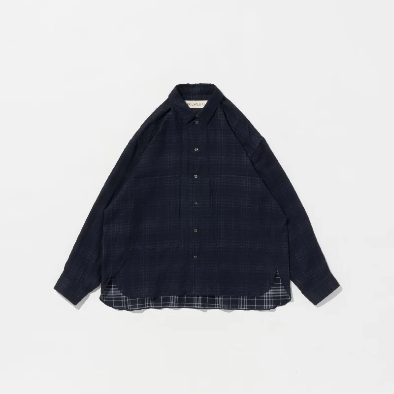 Don't Delay SHIRT JACKET B NAVY CHECK