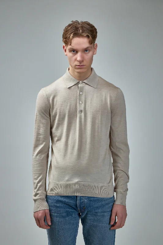 Shop Now Fine Gauge Pure Wool LS Polo