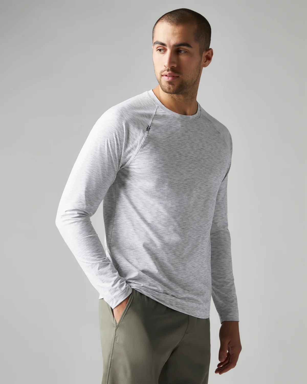 Weekend Bargains to Snag Rhone Men's Reign Long Sleeve T-Shirt - Gray Space Dye