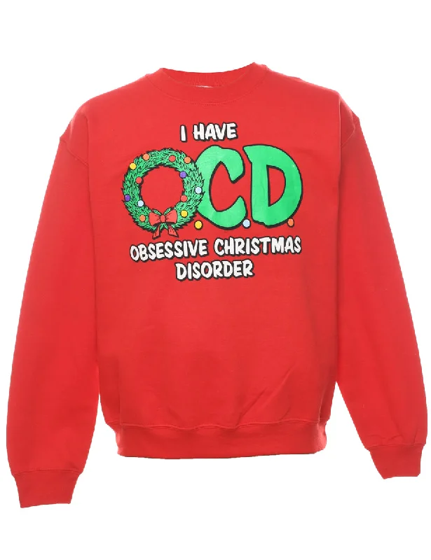 Weekend Bargains to Grab Red Christmas Sweatshirt - M