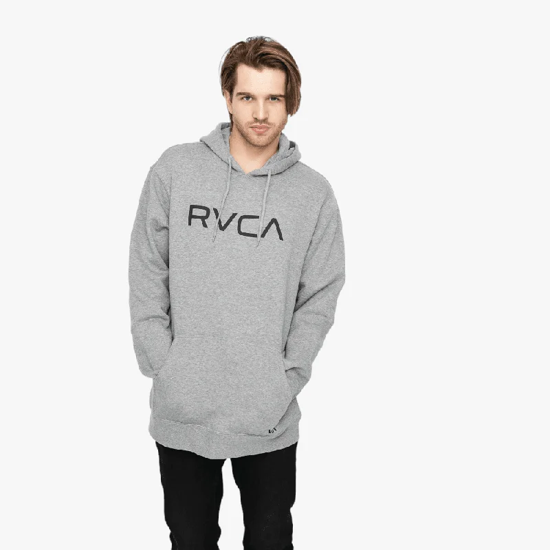 Rvca Mens Big Rvca Hoodie Pullover Heather Grey