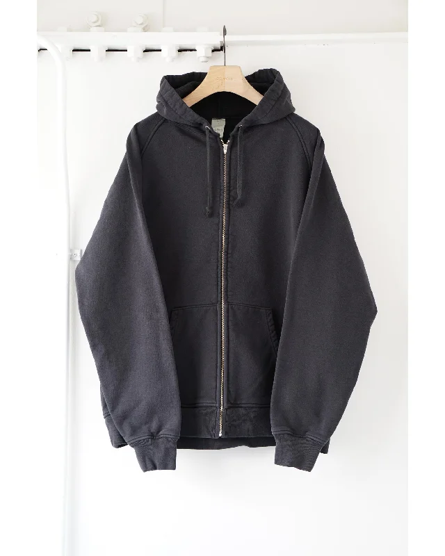 Weekend Savings Bonanza コットン裏毛 ジップパーカ FADE BLACK