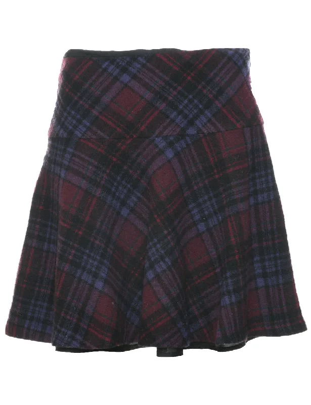 Stock Up Ralph Lauren Checked A-line Skirt - M