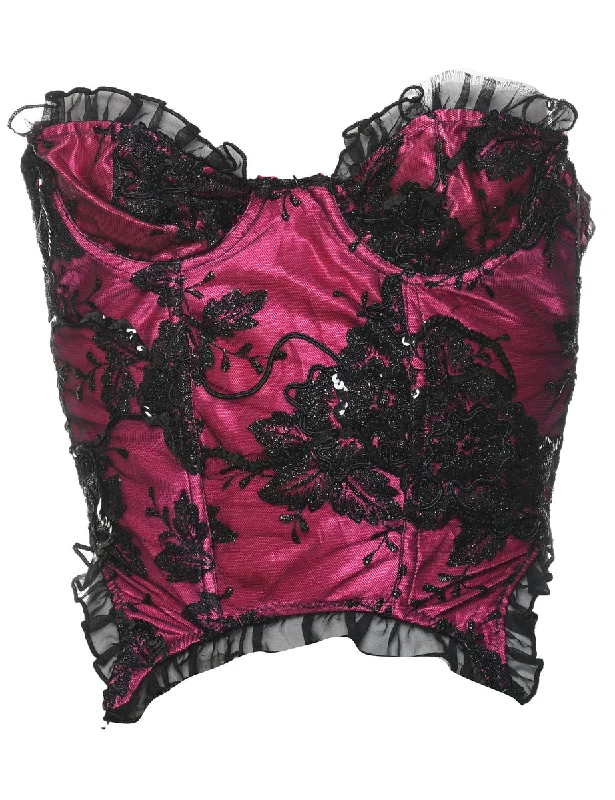 Now or Never Pink Lace Bustier - S