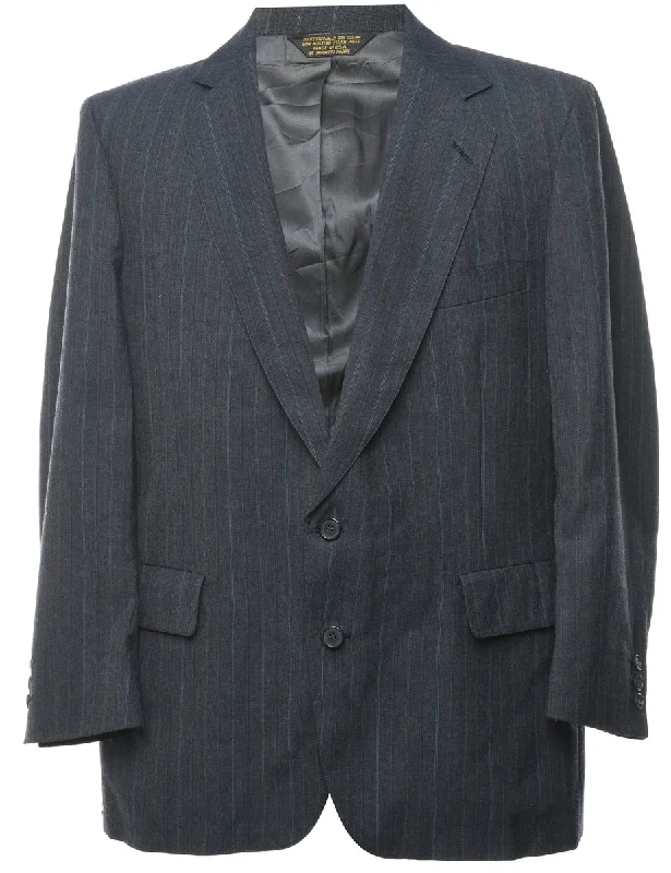 Weekend Deals to Make You Smile Pinstriped Dark Grey Blazer - XL