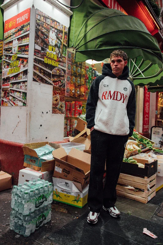 Celebrate the Weekend with Discounts Cream & Navy 2 Tone Remedy Sherpa Hoodie