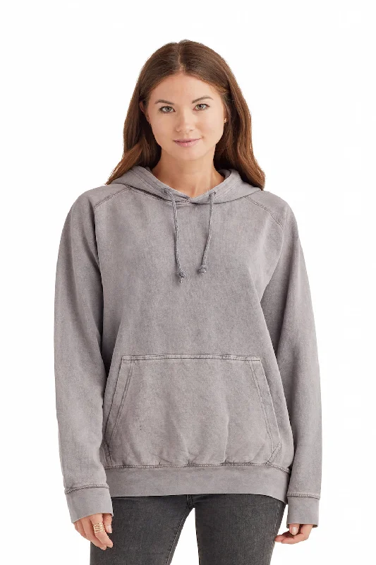 Year-End Sale Lane Seven Mens Vintage Raglan Hooded Sweatshirt Hoodie w/ Pouch Pocket - Vintage Zinc Grey