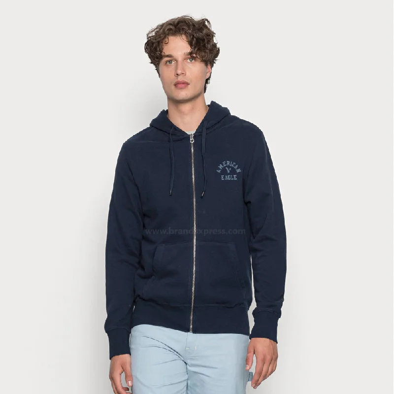 Overstock Clearance AM Eagle Navy Blue Fleece Zipper Hoodie 8052