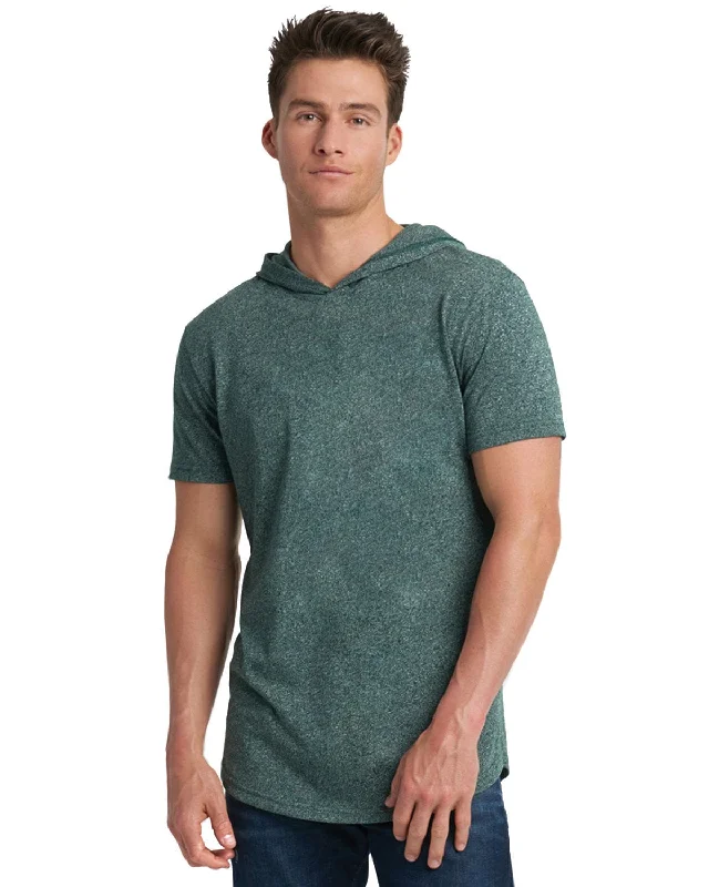 Next Level Apparel Unisex Mock Twist Short Sleeve Hoody T-Shirt | Forest Green