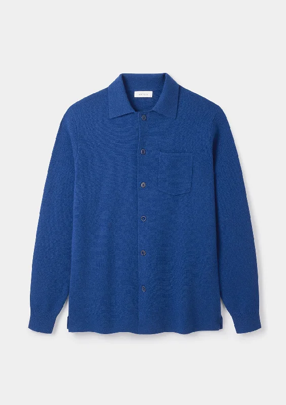 Weekend Deals to Brighten Your Day Marine Blue Merino Knit Polo