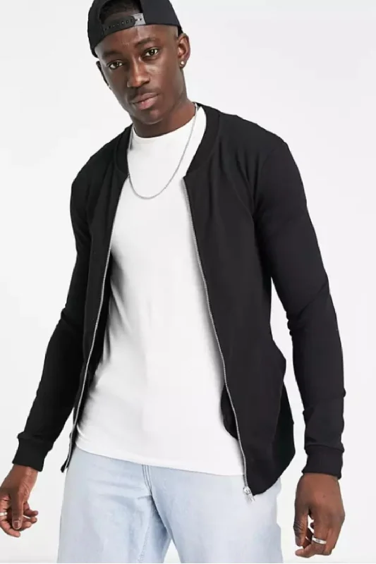Super Bargain Front Zip With Crew Neck Jacket